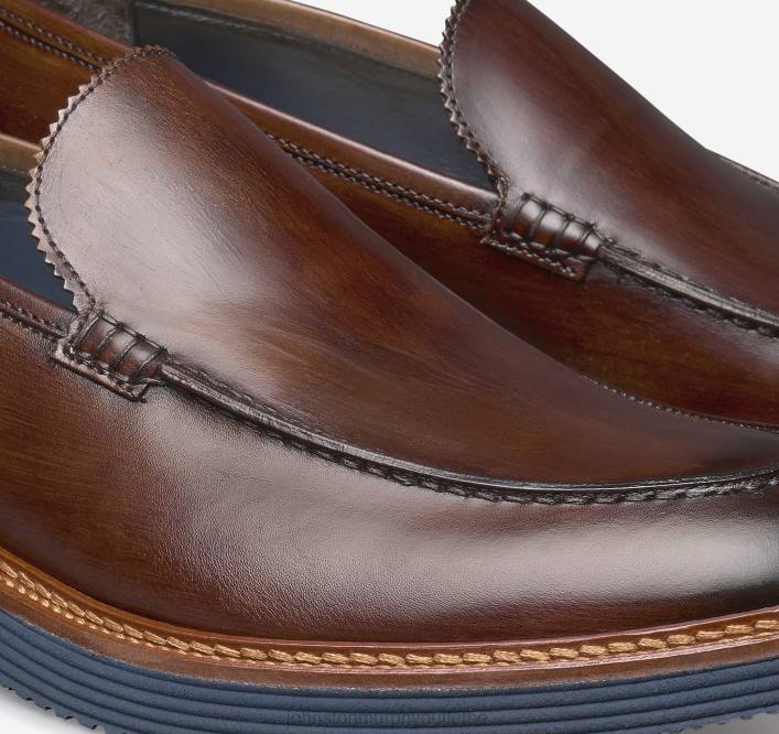Johnston & Murphy Hommes Jameson vénitien TXRN216 chaussures cuir de veau italien marron