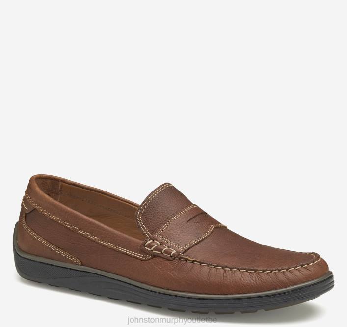 Johnston & Murphy Hommes Penny Emmet TXRN99 chaussures pleine fleur beige foncé