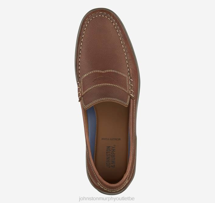 Johnston & Murphy Hommes Penny Emmet TXRN99 chaussures pleine fleur beige foncé