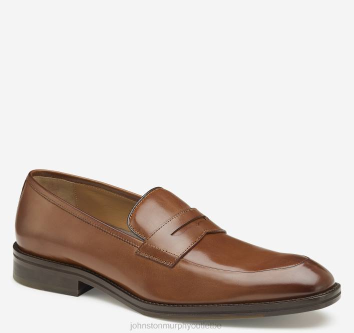 Johnston & Murphy Hommes Penny Meade TXRN137 chaussures cuir de veau italien beige