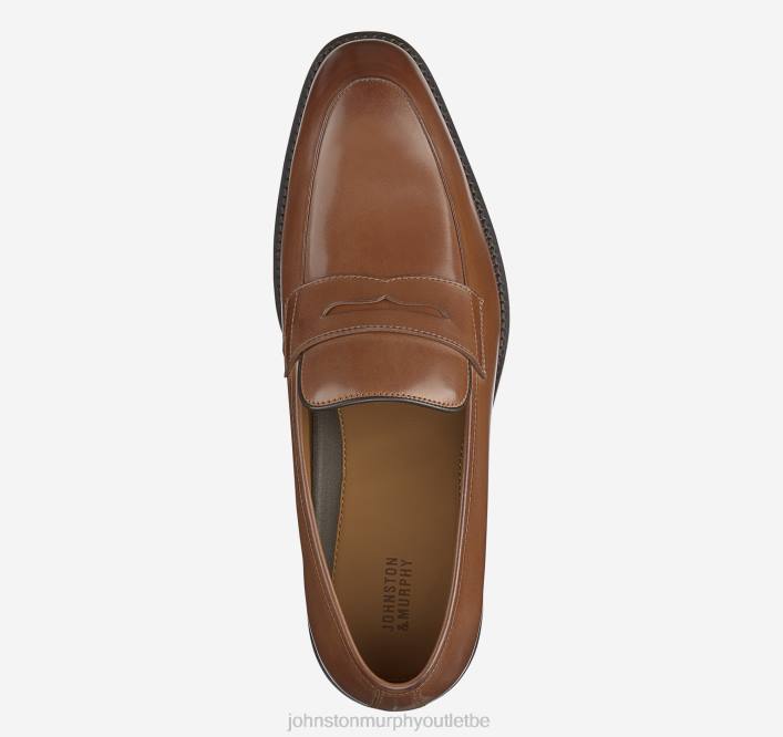 Johnston & Murphy Hommes Penny Meade TXRN137 chaussures cuir de veau italien beige