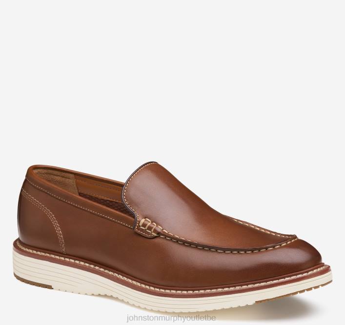 Johnston & Murphy Hommes Upton vénitien TXRN67 chaussures beige pleine fleur