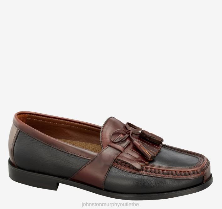 Johnston & Murphy Hommes aragon ii kiltie gland TXRN50 chaussures noir lisse/acajou antique ciré