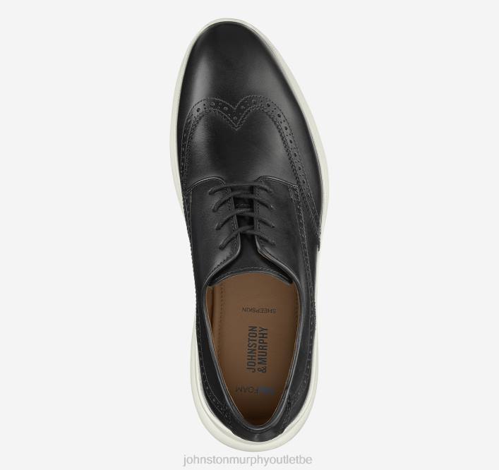 Johnston & Murphy Hommes bout d'aile de Hennings TXRN267 chaussures noir pleine fleur