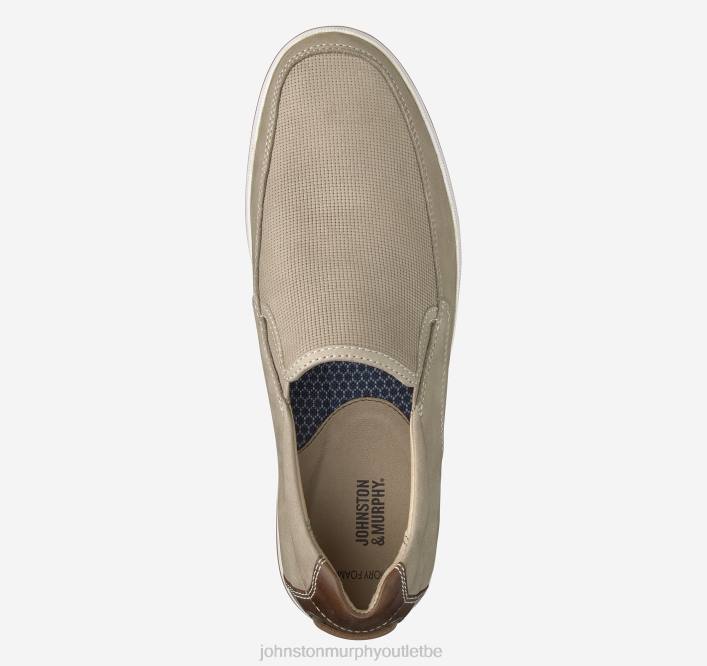 Johnston & Murphy Hommes bowling moc vénitien TXRN140 chaussures nubuck foulonné gaufré beige