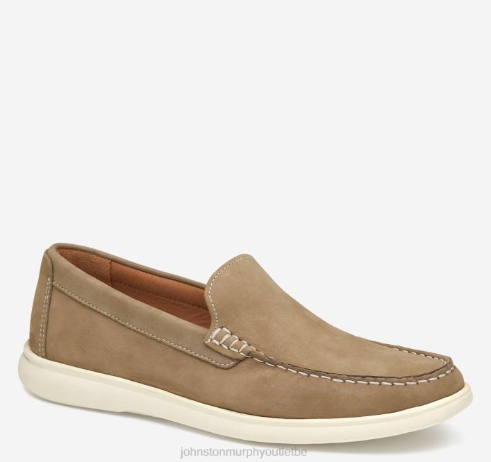 Johnston & Murphy Hommes brannon vénitien TXRN18 chaussures nubuck taupe