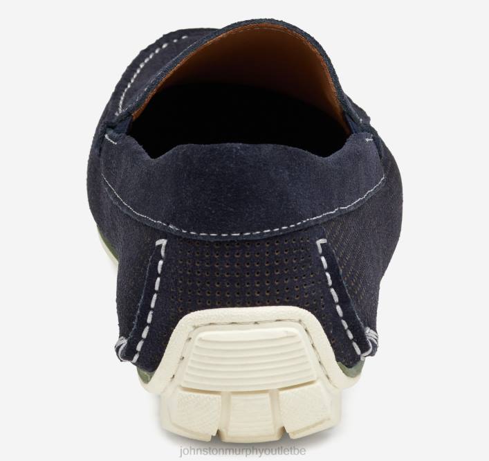 Johnston & Murphy Hommes cort vénitien TXRN146 chaussures daim perforé bleu marine