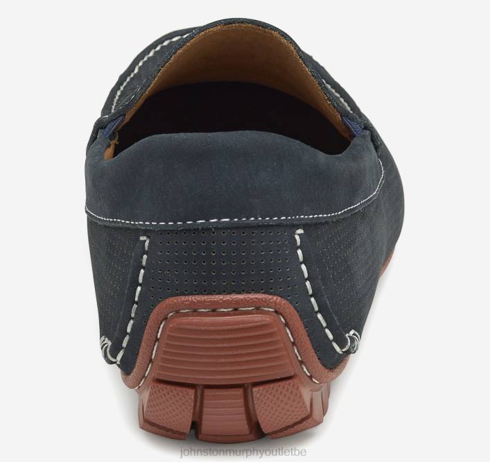 Johnston & Murphy Hommes cort vénitien TXRN213 chaussures nubuck perforé bleu marine