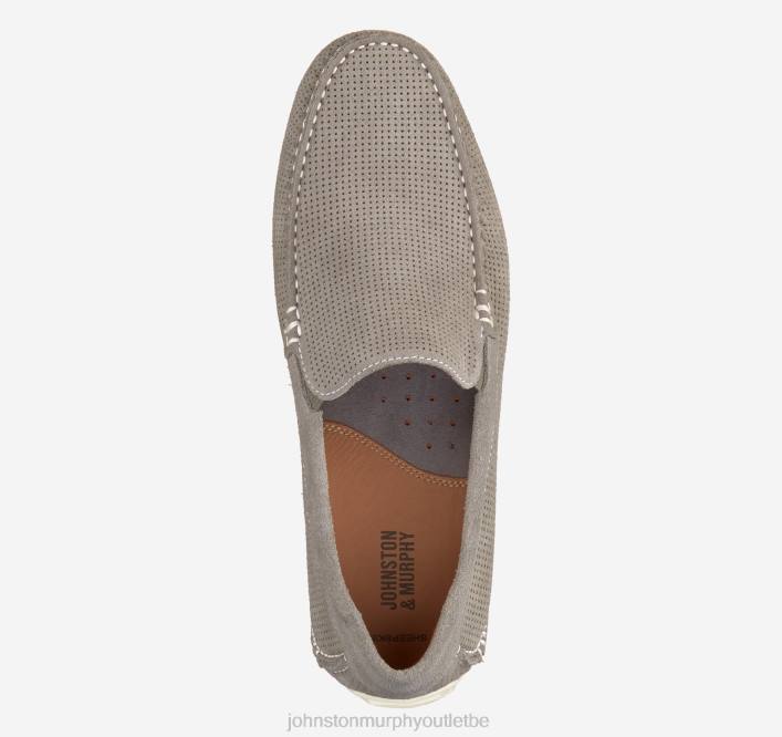 Johnston & Murphy Hommes cort vénitien TXRN75 chaussures daim perforé gris
