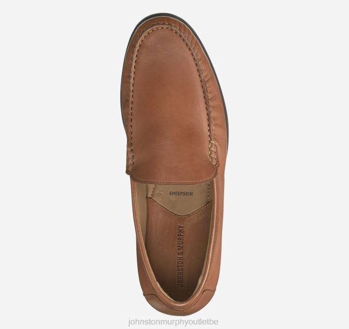 Johnston & Murphy Hommes cresswell vénitien TXRN187 chaussures peau de mouton cognac