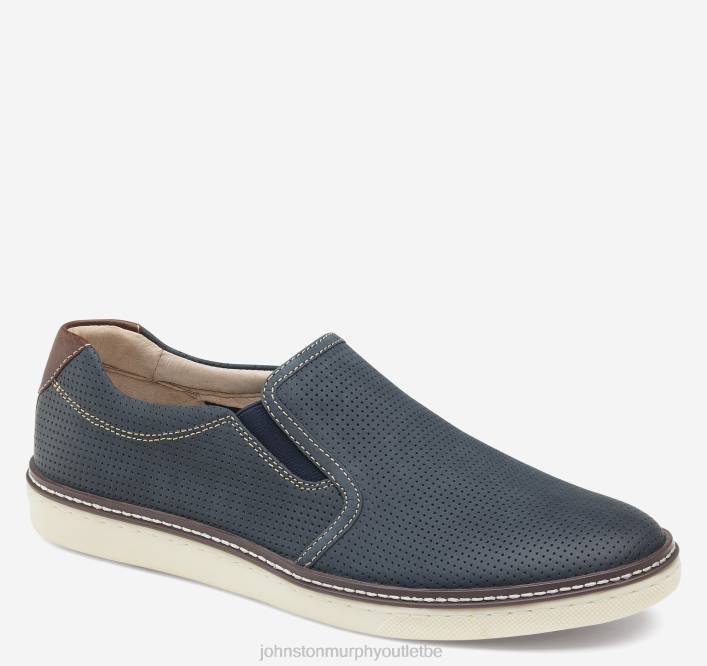 Johnston & Murphy Hommes mcguffey à enfiler TXRN51 chaussures cuir huilé perforé bleu marine