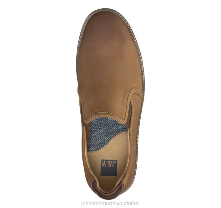 Johnston & Murphy Hommes mcguffey à enfiler TXRN58 chaussures cuir pleine fleur huilé beige clair