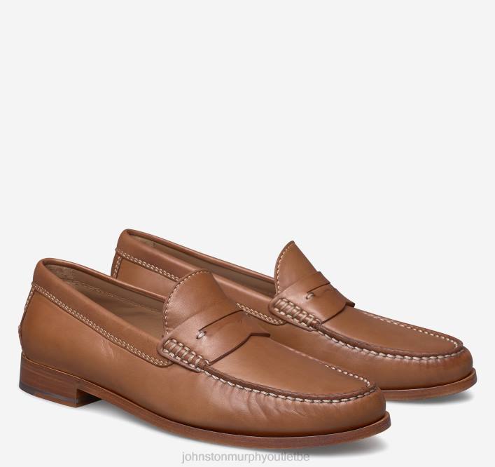 Johnston & Murphy Hommes penny baldwin TXRN255 chaussures peau de mouton cognac