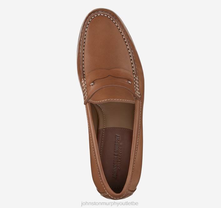 Johnston & Murphy Hommes penny baldwin TXRN255 chaussures peau de mouton cognac