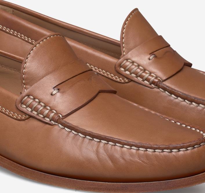 Johnston & Murphy Hommes penny baldwin TXRN255 chaussures peau de mouton cognac
