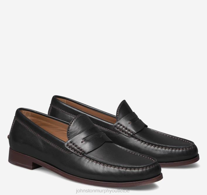 Johnston & Murphy Hommes penny baldwin TXRN337 chaussures peau de mouton noire