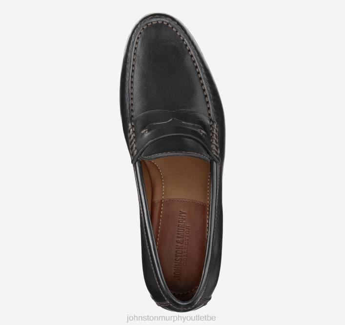Johnston & Murphy Hommes penny baldwin TXRN337 chaussures peau de mouton noire