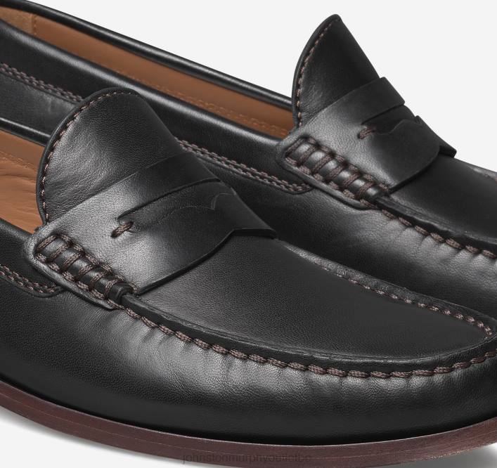 Johnston & Murphy Hommes penny baldwin TXRN337 chaussures peau de mouton noire