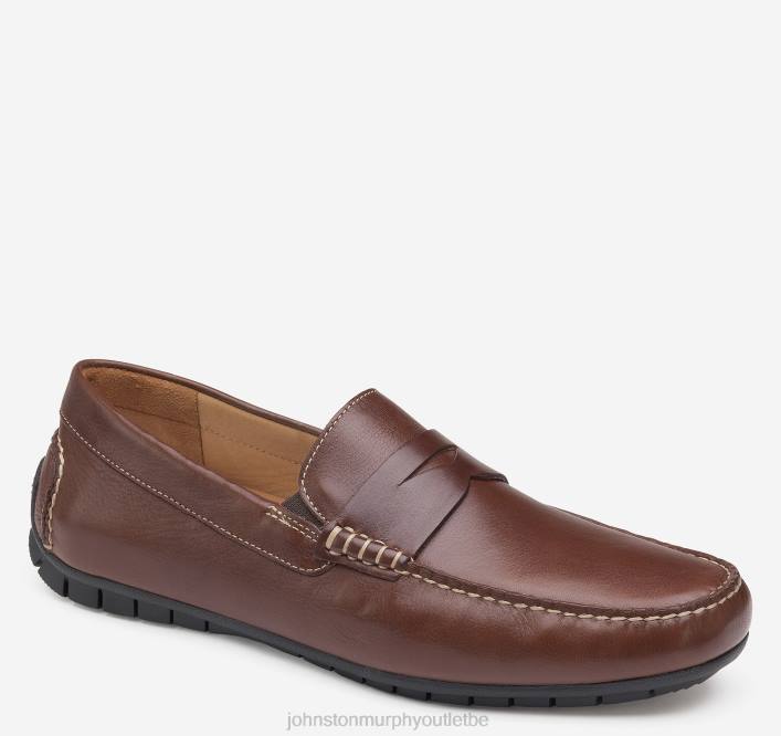 Johnston & Murphy Hommes penny cort TXRN19 chaussures acajou pleine fleur
