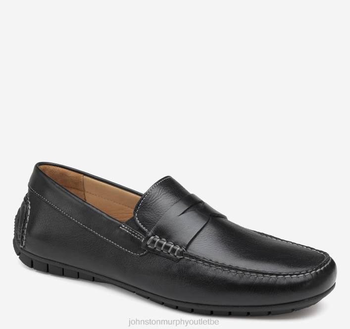 Johnston & Murphy Hommes penny cort TXRN22 chaussures noir pleine fleur