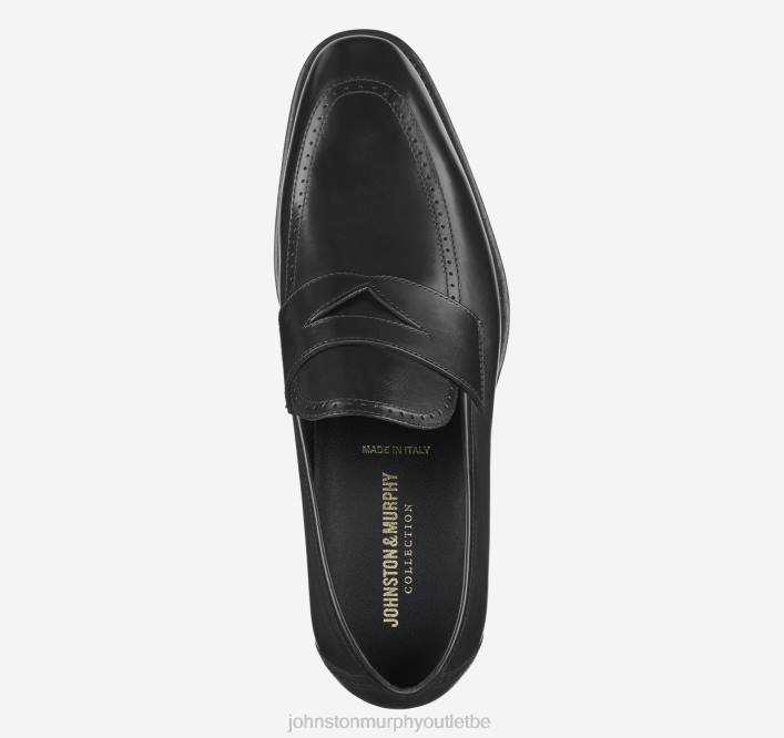 Johnston & Murphy Hommes penny d'Ellsworth TXRN232 chaussures cuir de veau italien noir