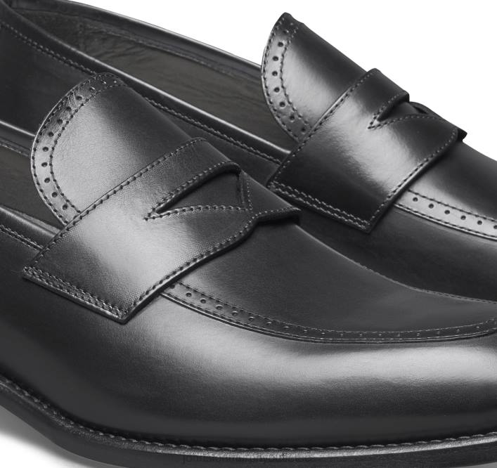 Johnston & Murphy Hommes penny d'Ellsworth TXRN232 chaussures cuir de veau italien noir