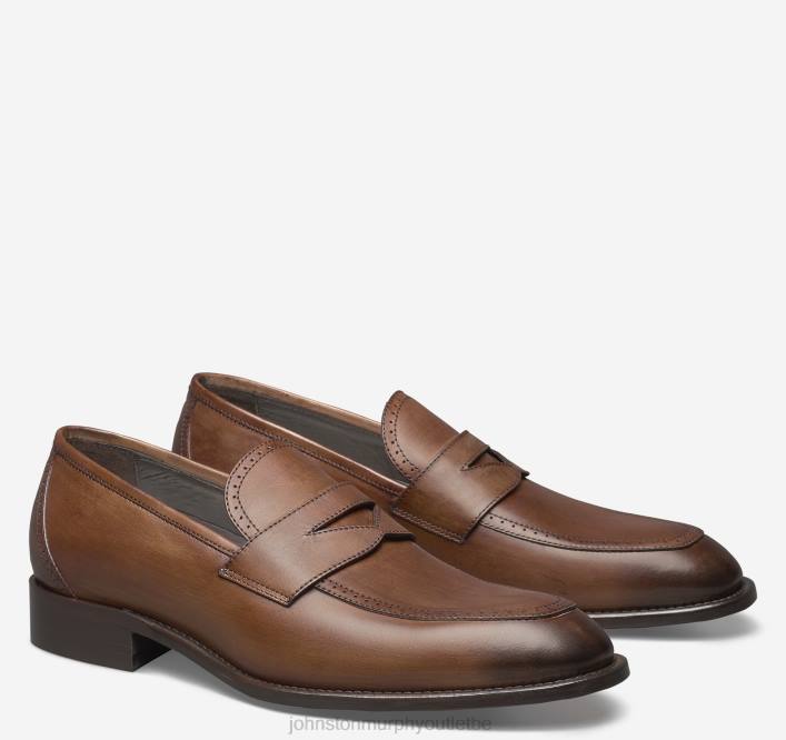 Johnston & Murphy Hommes penny d'Ellsworth TXRN348 chaussures cuir de veau italien marron