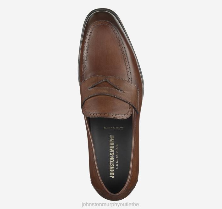 Johnston & Murphy Hommes penny d'Ellsworth TXRN348 chaussures cuir de veau italien marron