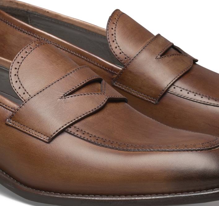 Johnston & Murphy Hommes penny d'Ellsworth TXRN348 chaussures cuir de veau italien marron