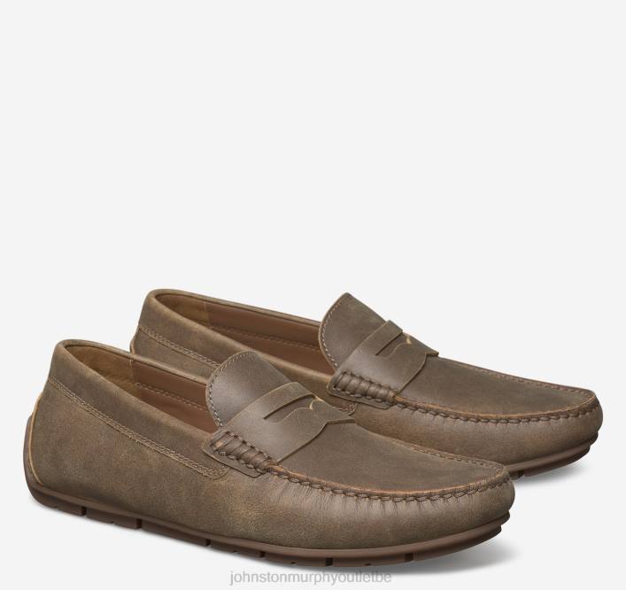 Johnston & Murphy Hommes penny du pilote Baldwin TXRN273 chaussures brun américain pleine fleur