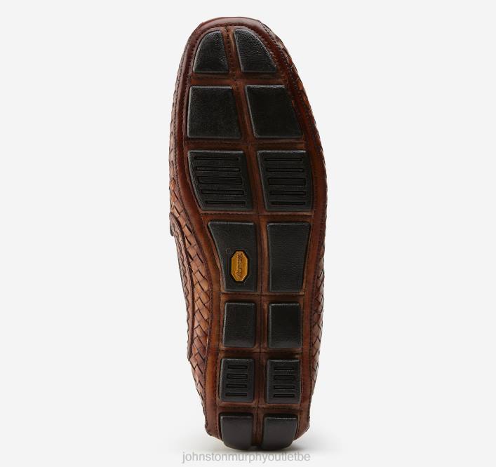 Johnston & Murphy Hommes penny tissé dayton TXRN242 chaussures cuir de veau italien marron