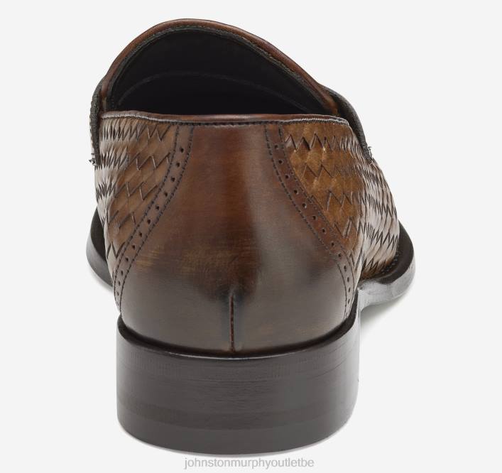 Johnston & Murphy Hommes penny tissé ellsworth TXRN277 chaussures cuir de veau italien marron