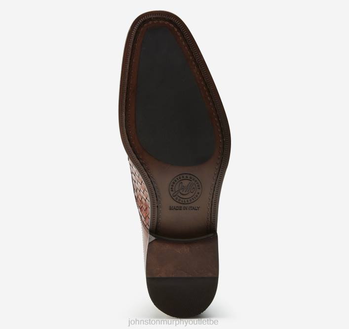Johnston & Murphy Hommes penny tissé ellsworth TXRN277 chaussures cuir de veau italien marron