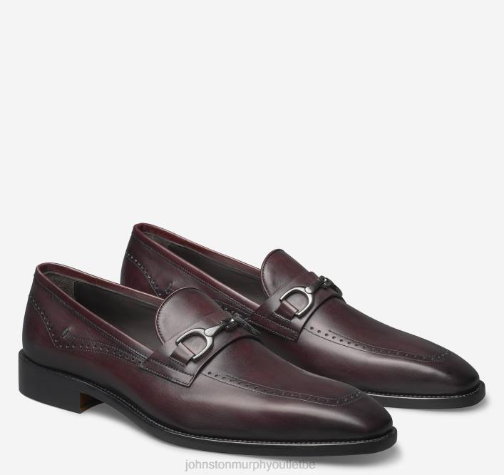 Johnston & Murphy Hommes peu de stationnement TXRN275 chaussures cuir de veau italien bordeaux