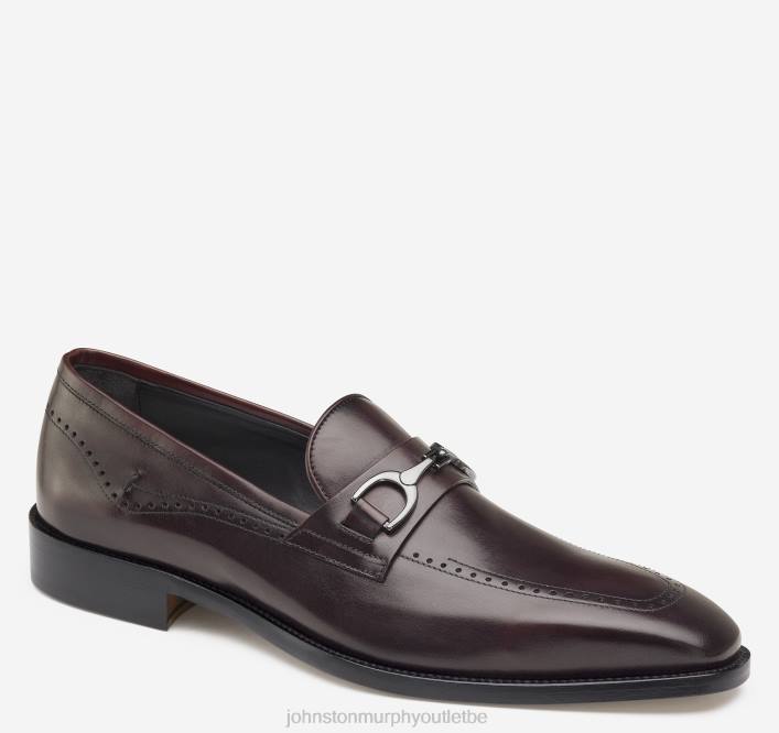 Johnston & Murphy Hommes peu de stationnement TXRN275 chaussures cuir de veau italien bordeaux