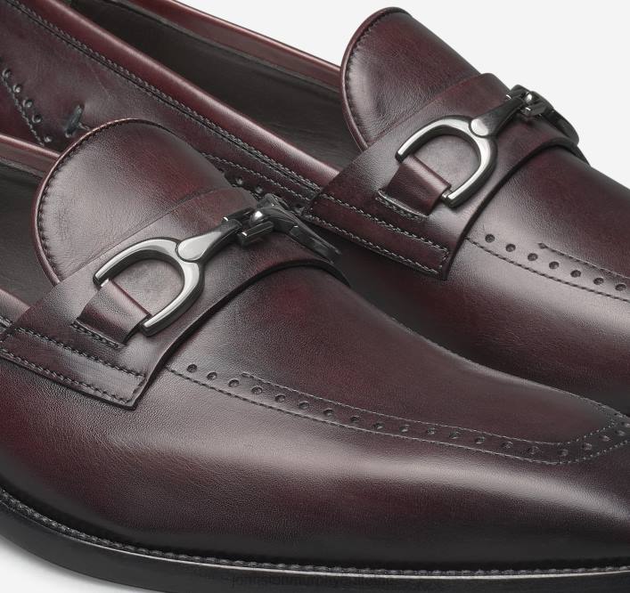 Johnston & Murphy Hommes peu de stationnement TXRN275 chaussures cuir de veau italien bordeaux