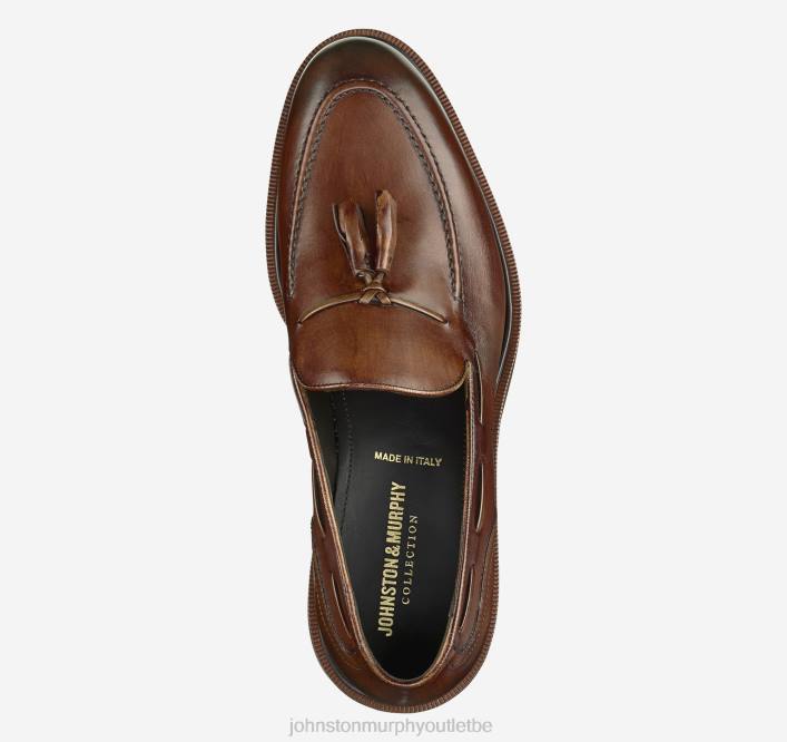 Johnston & Murphy Hommes pompon Hartley TXRN385 chaussures cuir de veau italien marron