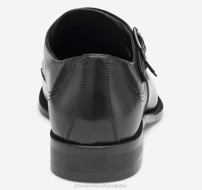 Johnston & Murphy Hommes sangle de moine à double boucle ellsworth TXRN371 chaussures cuir de veau italien noir