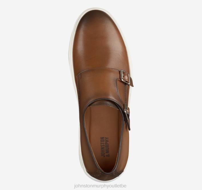 Johnston & Murphy Hommes sangle de moine à double boucle hollins TXRN240 chaussures beige pleine fleur