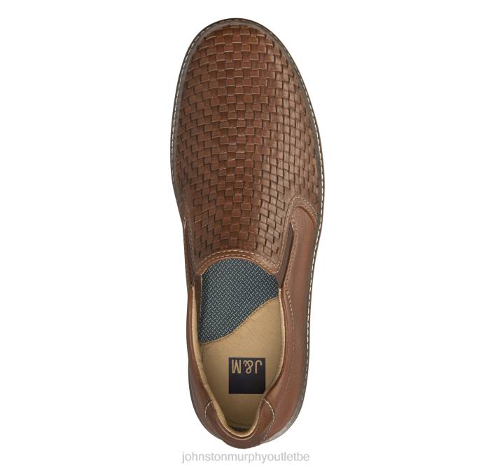 Johnston & Murphy Hommes slip-on tissé mcguffey TXRN12 chaussures cuir pleine fleur beige