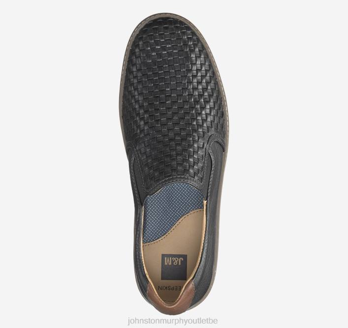 Johnston & Murphy Hommes slip-on tissé mcguffey TXRN34 chaussures cuir pleine fleur noir