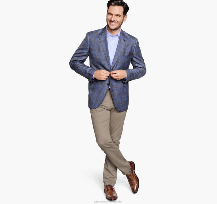 Johnston & Murphy Hommes blazer à carreaux TXRN663 vêtements bleu/marron