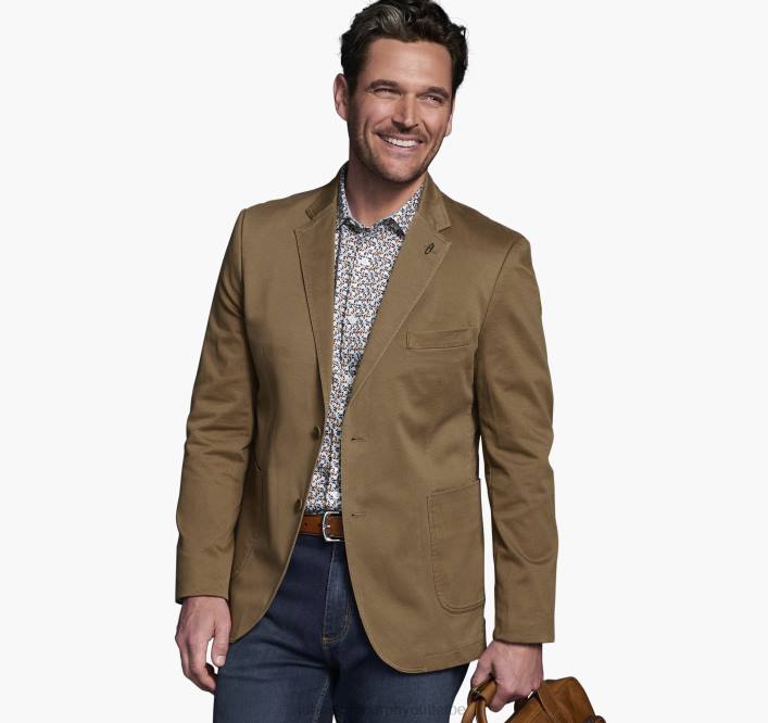 Johnston & Murphy Hommes blazer en coton lavé TXRN621 vêtements brun