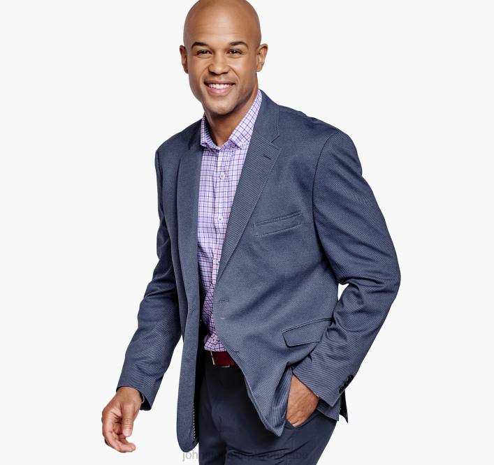 Johnston & Murphy Hommes blazer en maille sergée xc4 TXRN474 vêtements motif sergé bleu marine