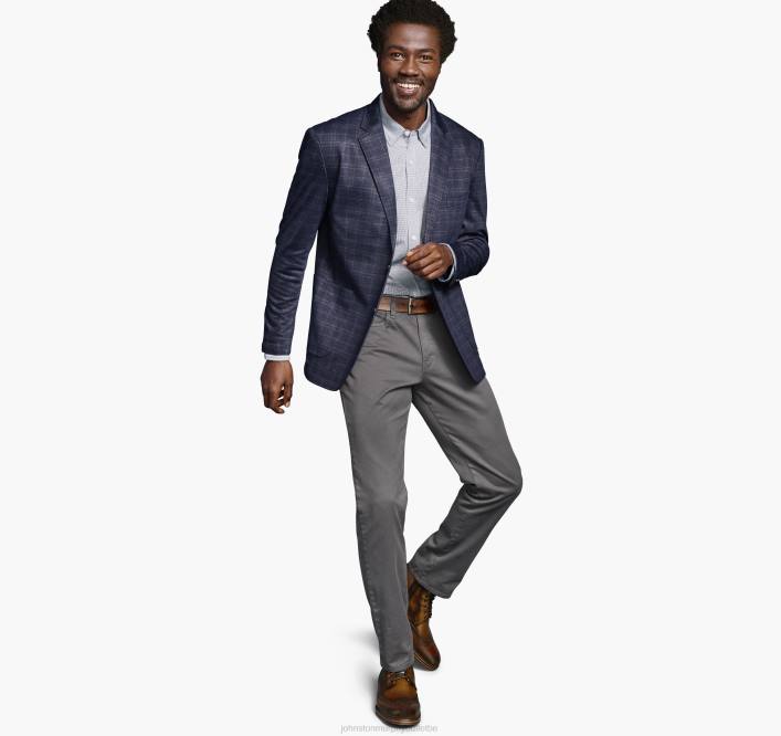 Johnston & Murphy Hommes blazer en tricot flexible xc TXRN632 vêtements carreaux de fenêtre bleu marine