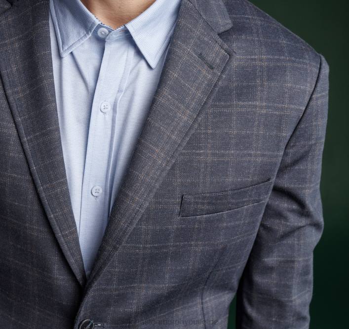 Johnston & Murphy Hommes blazer en tricot flexible xc TXRN632 vêtements carreaux de fenêtre bleu marine