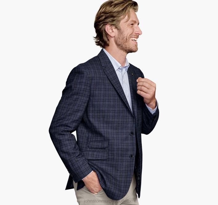 Johnston & Murphy Hommes blazer habillé à carreaux multilignes TXRN823 vêtements marine