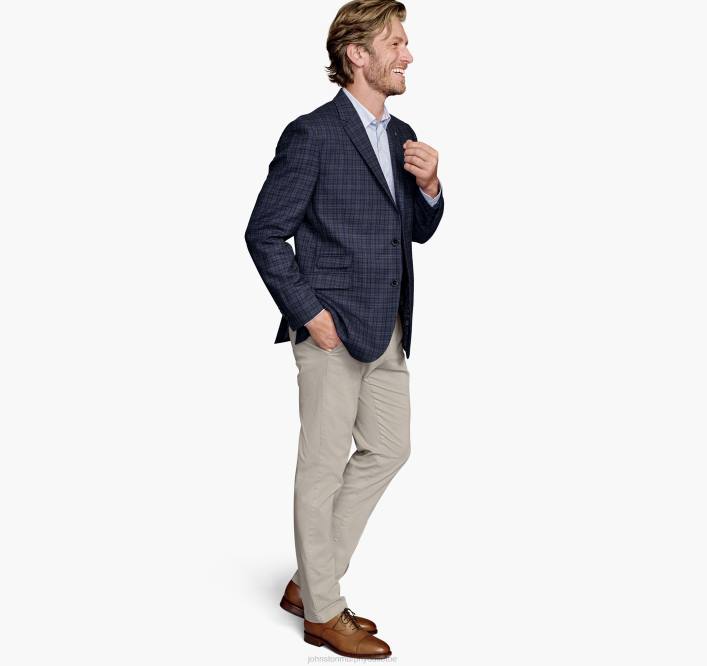 Johnston & Murphy Hommes blazer habillé à carreaux multilignes TXRN823 vêtements marine