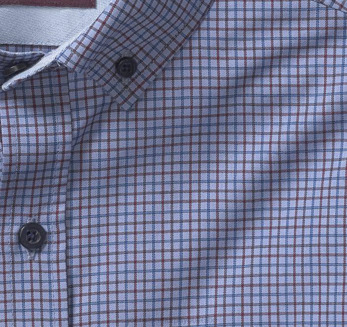 Johnston & Murphy Hommes chemise à carreaux à manches longues TXRN678 vêtements micro chèque bleu