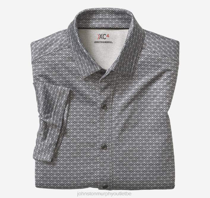 Johnston & Murphy Hommes chemise de performance XC4 TXRN438 vêtements liens noir/gris